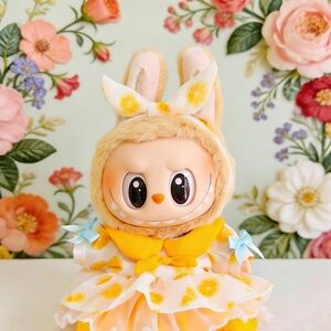 Sweet Citrus Dress Clothes for Labubu Fits All Three Versions